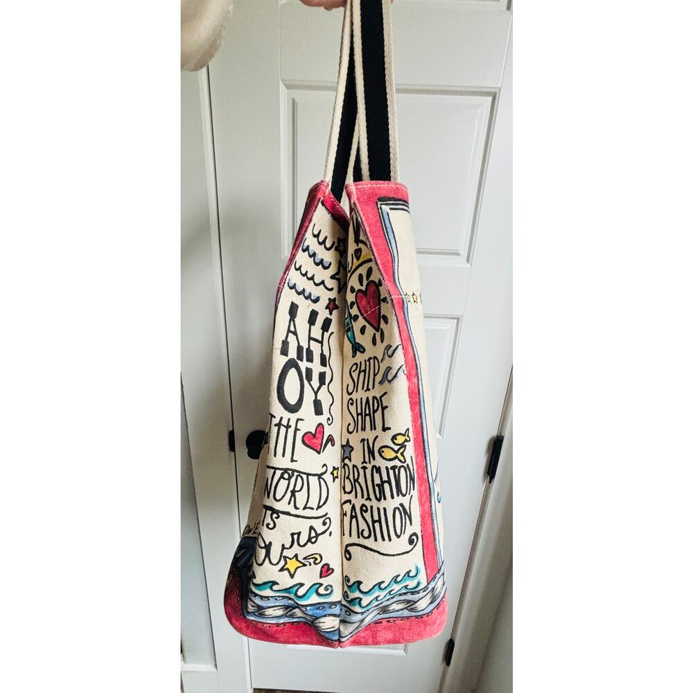BRIGHTON SAIL AWAY CANVAS BEACH BAG EUC - Picture 3 of 5